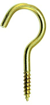 SN-TEC Schraubhaken/Deckenhaken gebogen 40mm vermessingt (20 Stück)