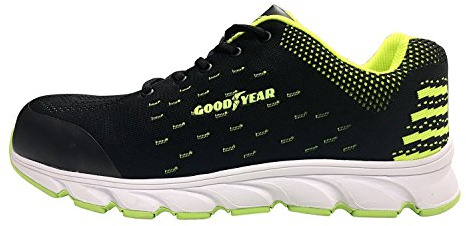 Goodyear Workwear GYSHU1571 herr dam metallfri sammansatt tå punktering resistent arbete säkerhet tränare, 12 UK, Svart/grön, 1