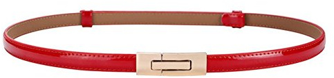 Oyccen Femme Ceintures en Cuir Réglable Sangle de Taille Robe Décoration Ceinture Fine, Rouge, Taille Unique