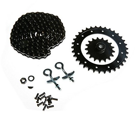 Satz Antriebsteile KR50 (Mitnehmerkranz genietet, Kettenspanner Ø10, Kette, Ritzel 17 Zahn usw.)