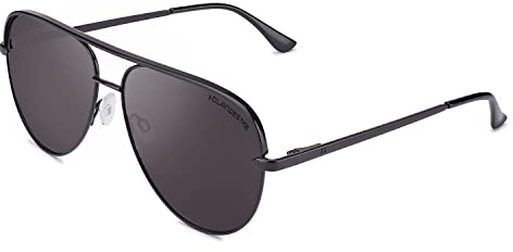 CLANDESTINE - Gafas de Sol Unisex - Modelo Panorama - Color Negro - Cristal de Nylon Antirreflejante en Color Negro con Filtro HD - Montura de Acero Inoxidable - Protección UV 400-145 x 53 mm
