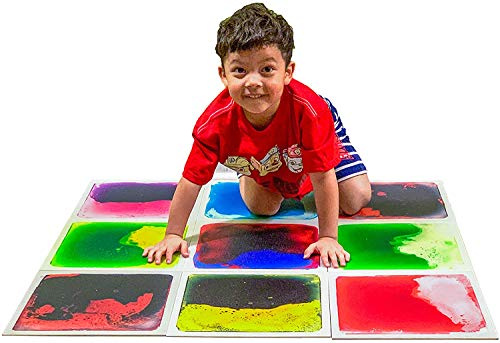 Art3d 9 Stück Flüssige Sensorische Bodenfliesen Kinder Vorschulkind Jugendliche Spielzimmer Tanzfläche und Dekoration
