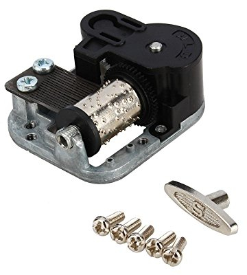 Mecanisme Boite a Musique, Parties Musicales en Mouvement argenté avec boîte à Musique à Remontoir à vis (Lac des cygnes)