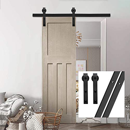 GIFSIN 549 cm/18 fot Skjutdörrskit för ladugårdsdörr, kit för enkeldörr, J-formad hängare