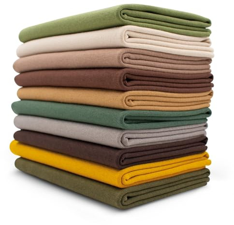 VmG-Store 10x 0,25m Bündchenstoff Set Schlauchware 70cm breit 95% Baumwolle, 5% Elasthan Auswahl Jersey (Naturtöne, 10er Set)