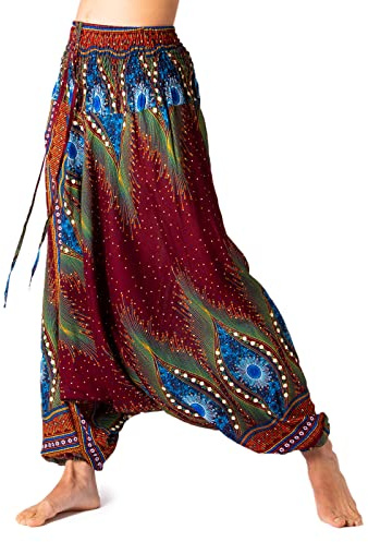 PANASIAM Aladin Pants, Peacock V27 Brown Blue, L