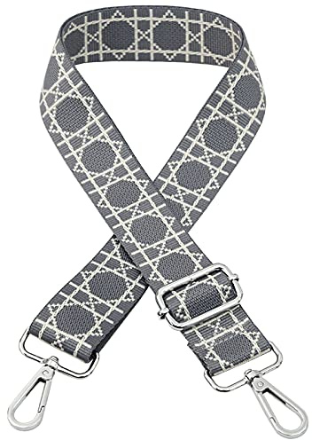 Verstellbarer Schultergurt Taschengurt Breit Schulterriemen Umhängegurt Herren Taschenriemen Damen Zubehör Tragegurt Längenverstellbarer für Schultertasche Tragetaschen und Handtaschen,A Silver Clasp