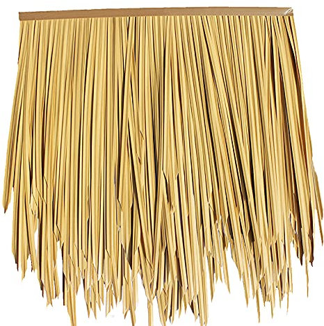 Maison en Bois de Paille Les Panneaux de Toit en Palmier, Ignifuges Disponibles Pendant 10 Ans, pour Tiki Bar Parasol Hawaii Farmhouse Pool Bar Gazebo (Taille : 6 Pièces, Couleur : Jaune Paille)
