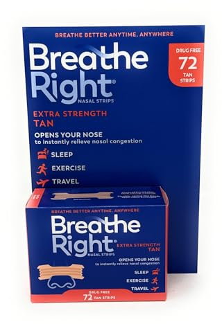Breathe Right Extra Bandes nasales de force, 72 bandes
