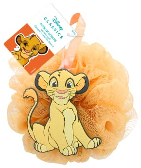 DISNEY CLASSICS - Fiore da doccia in silicone Simba 3D - Spugna per il corpo dei bambini - Detergente schiumogeno delicato - Massaggio esfoliante leggero - Accessorio da bagno divertente