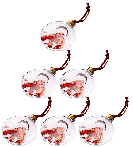NOLITOY Weihnachtsbaumkugeln Kunststoff Selbstgemacht Fotoanhänger Pentagramm Hängende Party Dekoration
