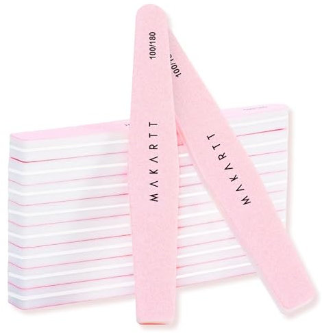 Makartt 10 lime per unghie professionali double face smerigliate (grana 100/180), levigatura lucidatura, elimina striature, lucentezza istantanea, facile da usare