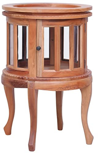 CKioict Bistrotisch Sofa beistelltisch Wohnzimmertisch Vitrinenschrank Natur 50 x 50 x 76 cm Massivholz Mahagonifür Flur, Eingang, Wohnzimmer, Schlafzimmer
