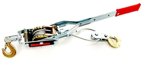 Unibos Cable Puller 4 Ton Heavy Duty Hand Winch Manual Hook Cable Puller 4000KG Car for Construction Highway Metallurgy Boating Caravans Camping Trailers Farming (4Ton)