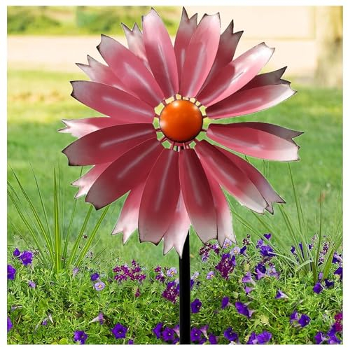 Windrad Garten Groß 149cm WindräDer FüR Garten XXL Windrad Metall Garten FüR Terrasse Und Garten,Pink