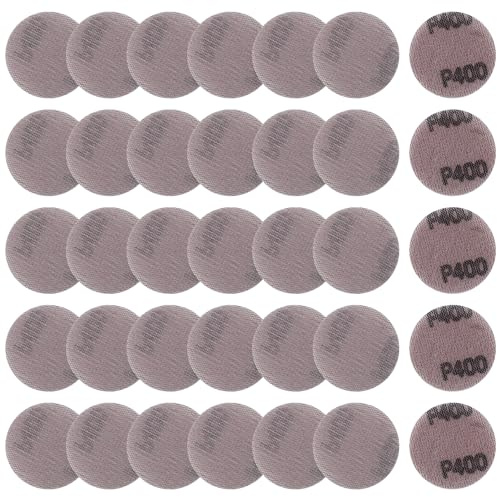 LEONTOOL 2 Inch Aluminium Oxide Mesh Abrasive Sandpaper Hook and Loop Sanding Discs 400 Grit, Pack of 35, Compatible with Power Sander, Random Orbital Sander