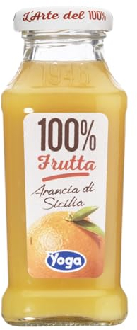 Yoga Succo di Frutta Arancia di Sicilia 100% Confezione da 12 Bottiglie da 200ml
