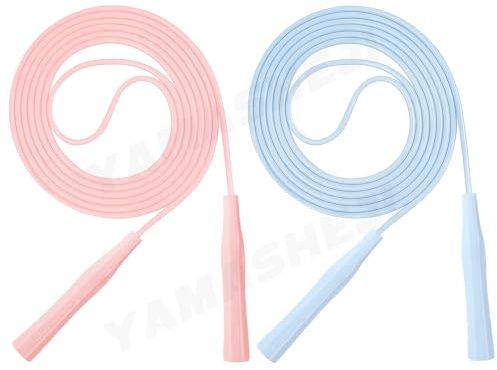 VINEST 2 Stück Springseil Erwachsene Fitness, Ultraleichtes Springseil Kinder mit Rutschfestem Griff, Racing Speed Skipping Rope, Seilspringen Verstellbares, für Fitness Bewegung Gewichtsabnahme
