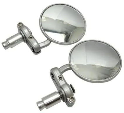 Rétroviseurs Latéraux Moto 1 Paire De Rétroviseurs Latéraux De Moto, Bout De Guidon Rond Universel De 7/8 Pouces Rétroviseurs Guidon Moto(Silver)