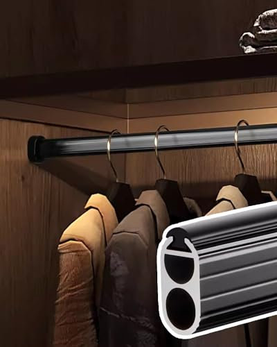 Bastone Armadio Appendiabiti Barre Guardaroba Extra Per Appendere Gli Abiti, Aste E Staffe Per Armadi Resistenti, Supporto Palo Metallico Guardaroba Con Supporti Terminali, Binario Per Tende Da Bagno(