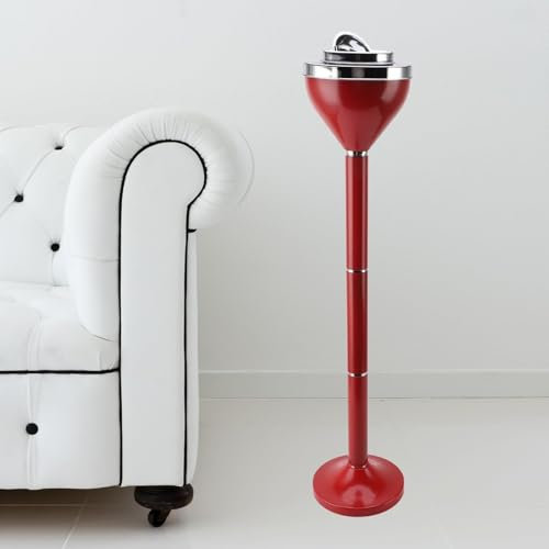 Edelstahl-aschenbecher - Wandaschenbecher, Bodenaschenbecherständer Für Zigaretten Im Freien, Höhenverstellbare Terrassenaschenbecher Für Zigaretten, 3-teiliger Verchromter Standaschenbecher(Rouge)