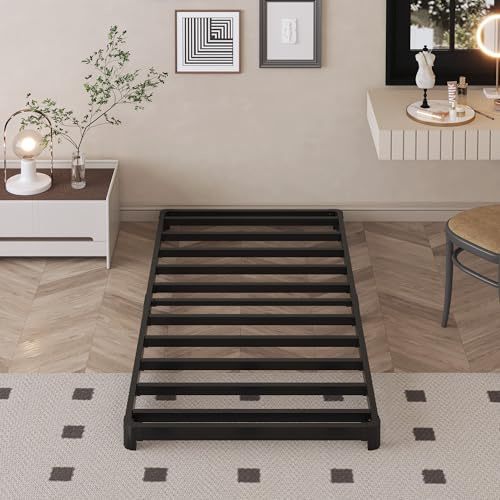 3 inch Twin Bed Frames with Rounded Corner, Low Profile Bed Frame