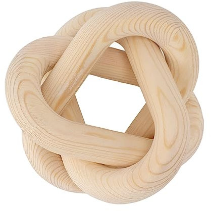 Grcfumo Catena con Nodi in Legno, Maglia in Legno della Fattoria, Catena in Legno, Maglia in Legno Rustico 3 Maglie per la Casa, Soggiorno, Caffetteria (Colore Legno Originale)