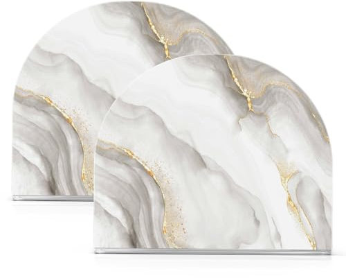 Serviettenhalter, Weißgold, Marmor, Tisch-Papierserviettenhalter, Acryl, Taschentuchspender, Küche, Esszimmer, Party, 2 Stück