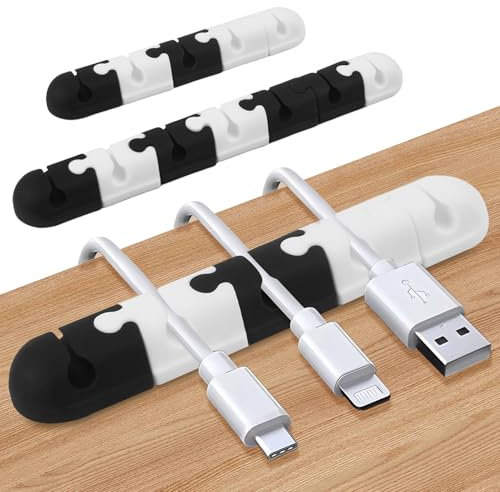 TamBee Cable Holder Clips, Cable Tidy Clips Self Adhesive Cable Clips Management, Splicable Cord Cable Organiser Holder Wire Holders for Cables, Ideal for Home Office Car Wall and Desk (12 Pack)