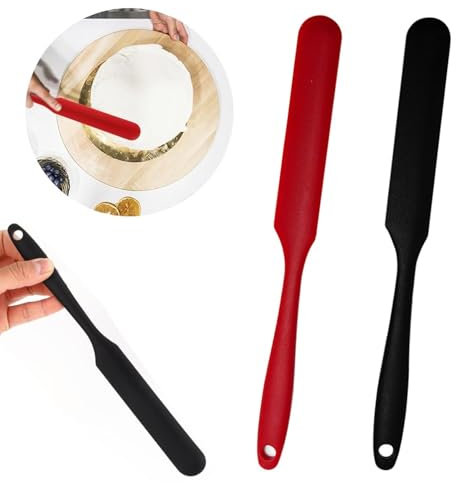 2 spatole in silicone piccole, spatole in silicone, manico lungo in silicone, spatola in silicone, raschietto per mescolare, raschietto in gomma antiaderente, spatola da forno da cucina per l'uso in