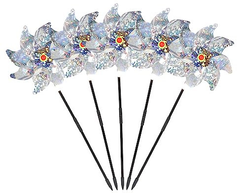 ROMISBABA 5pièces Moulin à Vent Réfléchissant pour Oiseaux Accessoire Anti-Oiseaux Décoration De Jardin Outil De Protection Lot