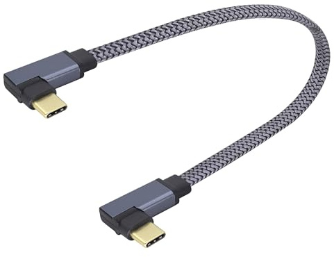 zdyCGTime Dual Right Angle USB Type C 3.1 Extension Cable Male to Male 3.1 USB C 10Gbps Fast Charging with 4K Video Output Jack Cord for Tablets, Laptops, Type-C Devices(2 Right/M/M-0.3M)
