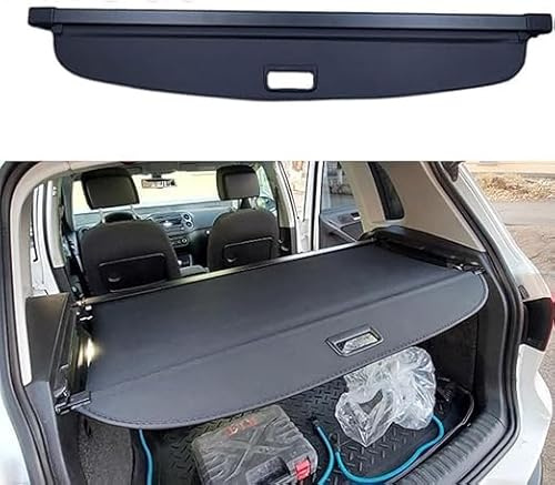 ZhanHY Einziehbarer Auto Laderaumabdeckung Rollo für VW Tiguan 2010 2011 2012 2013 2014 2015 2016 2017 2018, Hutablage Zum Schutz Der PrivatsphäRe Cargo Cover