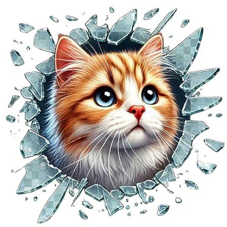 Katzen Aufkleber Niedlich Auto Deko Fensteraufkleber Tiermotiv Riss Effekt Benutzerdefiniert Stoßstange Auto Katze Sticker (Sarman Cat, 1 Stück)