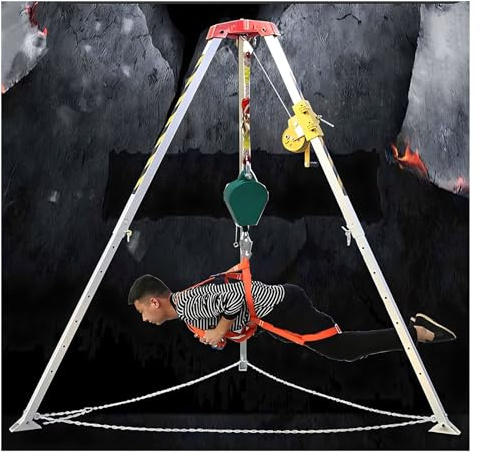 Rettungsstativ-Hebeausrüstung, Rettungsstativ-Hebeausrüstung, Rettungsstativ, Feuerrettungsstativ mit 1200lb1800lb2600lb-Winde für beengte Räume, Stativ-Kit für Hebe- und Rettungsausrüstung