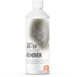 Problem Solved - Sticky Stuff Remover 500ml - Fast-Acting Adhesive & Label Glue Cleaner - Removes Stickers, Tape, Grease & Residue - Works on Glass, Plastic, Metal, Fabric, Windows & More