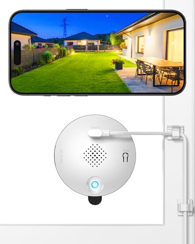SYMYNELEC Window Cameras for Home Security: Indoor Camera for Outdoor Monitoring with 2K Full Color Night Vision Motion Human Vehicle Detection Easy Installation