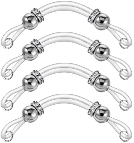 Tucnoeu 2 par smycken som inte är piercing, justerbara silikonringar med pärlor i rostfritt stål, falsk bröstvårta, piercingutseende, smärtfri kroppssmycken för unisex vuxna