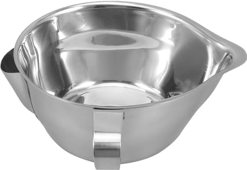 Edelstahl Suppenfett und Ölabscheider 500ml mit Griff | Silber, Mehrzweck mit Öltrennung und Fettfilterung, für Küche und Kochen