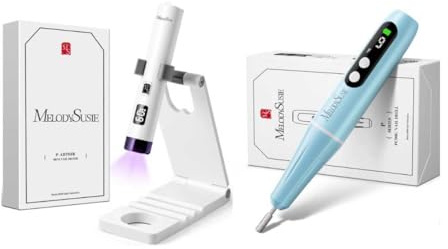 MelodySusie Tragbar UV Lampe mit Ständer für Gelnägel + Nagelfräser Kabellos