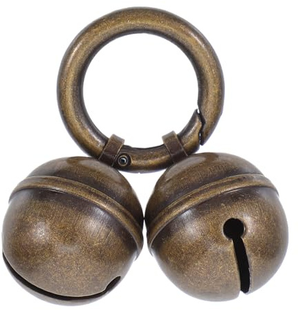 FIXOSHEE Vintage Messing Hundeglocke mit Schnellverschluss Lautes Haustier Tracking Glöckchen für Hunde und Katzen Robustes Glöckchen für Außen und Halsbänder