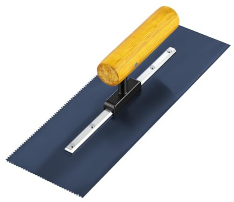 vsshe Glättekelle 30cm x 10 cm, Profi Zahnspachtel zum Verlegen von Fliesen, mit einem Hartholzgriff, zum gleichmäßigen Auftragen von druckempfindlichen Klebestreifen, Glätter, Traufel
