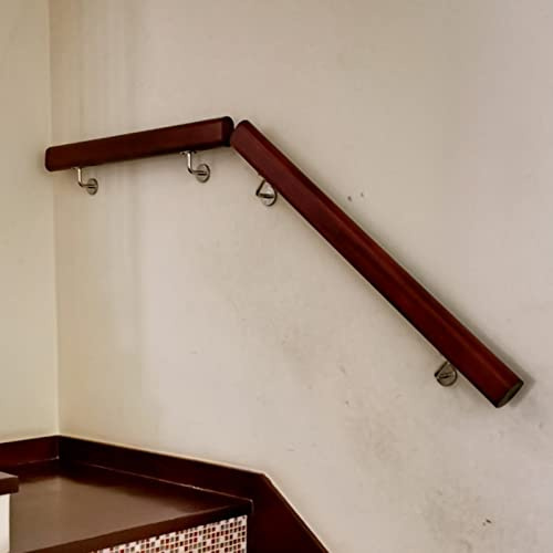 Genérico Kit de pasamanos de Madera de 3 Metros para escaleras - Barandilla Antideslizante de Montaje en Pared para el hogar y el jardín, Barra de Apoyo sin barreras para Personas Mayores, Ideal para
