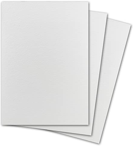 100 Stück DIN A4 Karton gehämmert - Farbe: Weiss - 29,7 x 21 cm - 250 Gramm pro m² - Einzelkarte ohne Falz - Ideal zum Basteln, Scrapbooking, Grußkarte