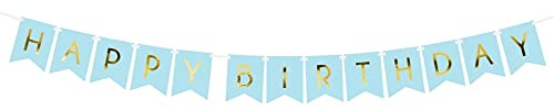 Banner Happy Birthday hellblau | 15 x 175 cm