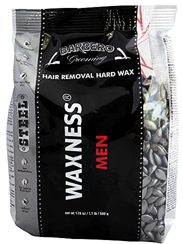 Waxness Barbero Grooming Hartwachsperlen Stahl 500g für Männer/Hard Wax Steel for Men