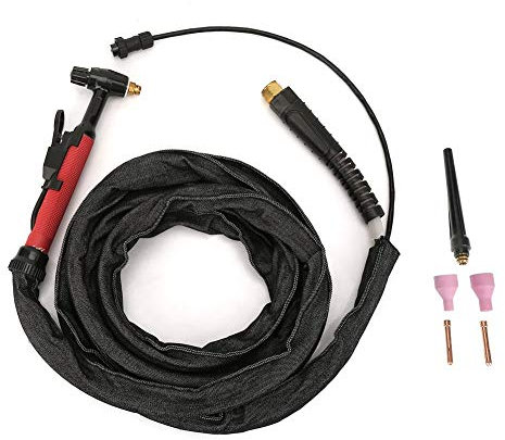 Torche Tig-Samfox Torche de Soudage Tig Refroidie par Air, câble de Flexible Flexible pour Câble de Tuyau de 3,7m / 12ft pour L'électrode M16 de Tasse de Bouclier de 3,7m / 12ft de QQ150