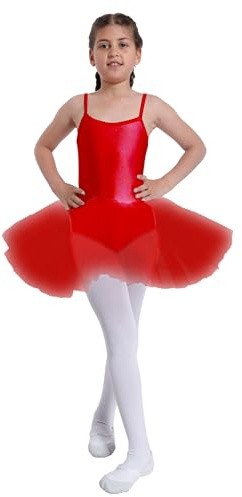Carnavalife Maillot Ballet Niña para Danza Bailarina de Tirante Fina con Tutus para Niñas Clases y Disfraces de Bailarina, Traje de Danza
