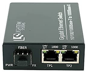 LIGHTEM 3 ports Commutateur Ethernet 10/100/1000M 2 ports RJ45 et 1 port SFP