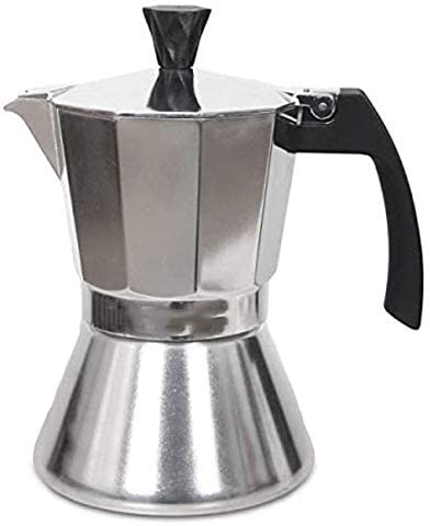 Suinga CAFFETTIERA CLASSICA ITALIANA a induzione in alluminio durevole e resistente. Capacità: 6 tazze. Colore grigio